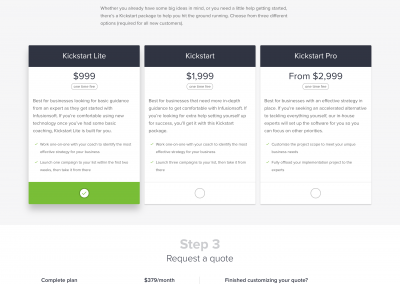 Infusionsoft Pricing Page Overhaul