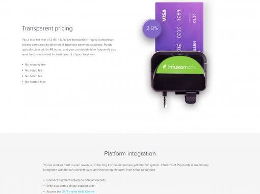 Infusionsoft Mobile Payments Page Creation